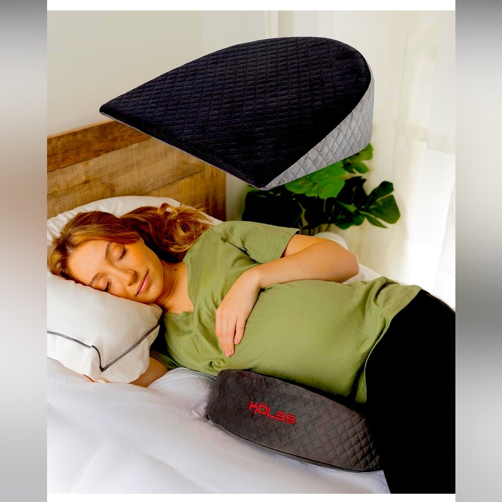 Kӧlbs Wedge Pregnancy Pillow Memory Foam for Back, Knees and Legs Maternity